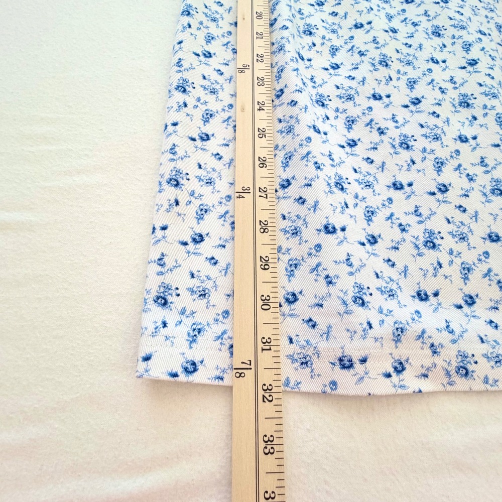 NWT Forever 21 Mini Dress Blue White Floral Puff Sleeve Open Back Cottagecore M - Picture 11 of 13